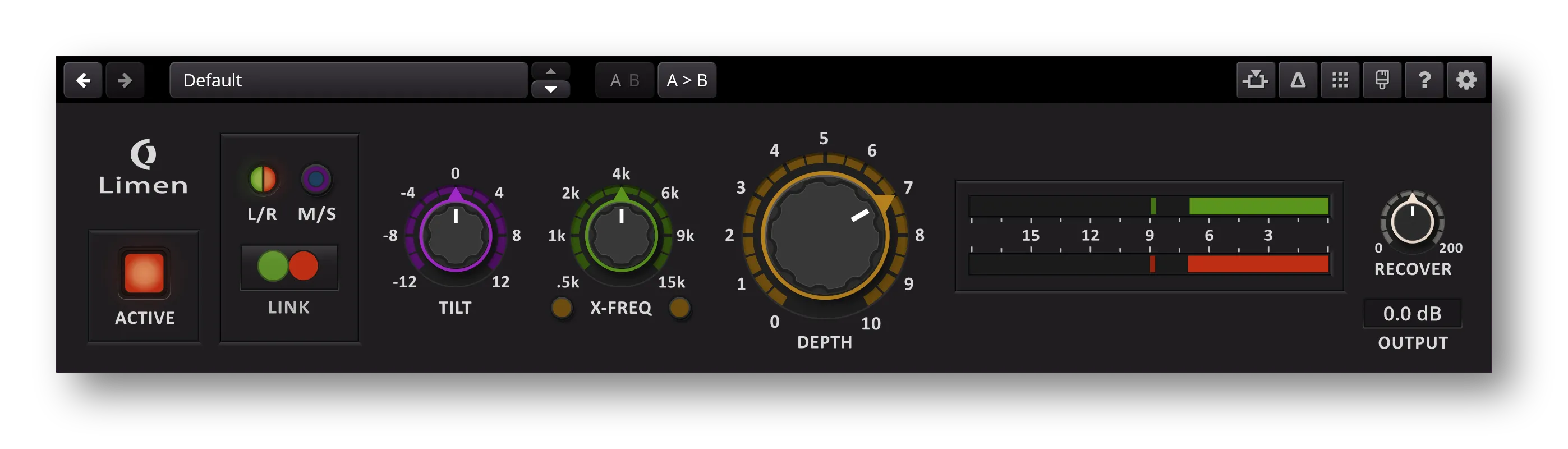 Oberfläche des Audio-Plugins Limen